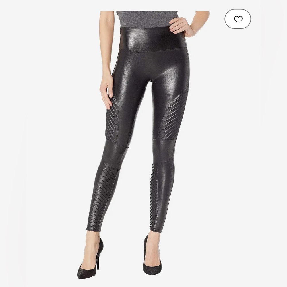 Spanx Faux Leather Mayo Leggings Sz M *EUC*